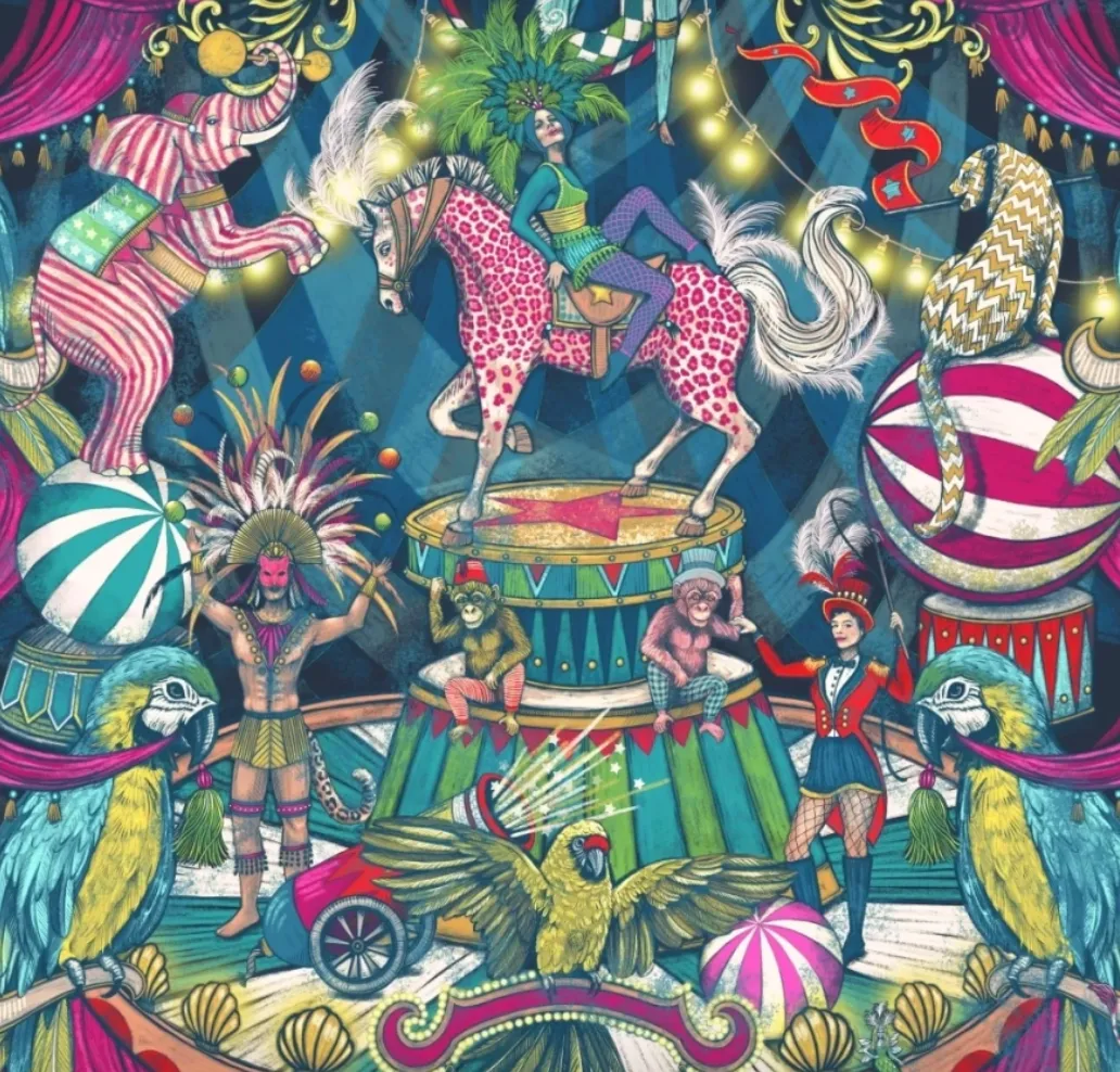 Funfair - Denim & Cerise