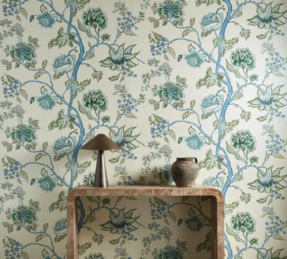 Indienne Mural Cornflower/Pine - Image 2