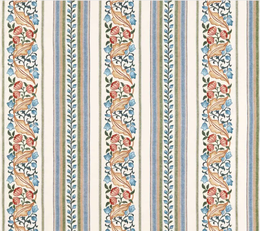 Bluebell & Peony Embroidery - Rose/Woad