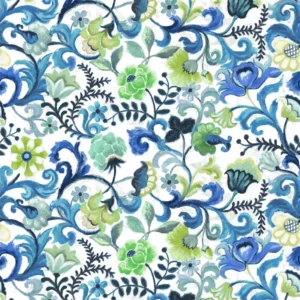 Osier Damassé Cobalt