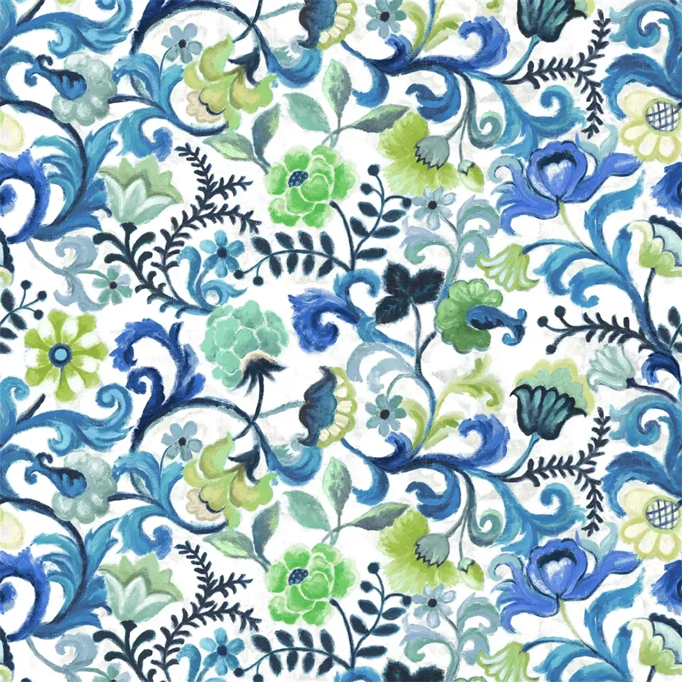 Osier Damassé Cobalt